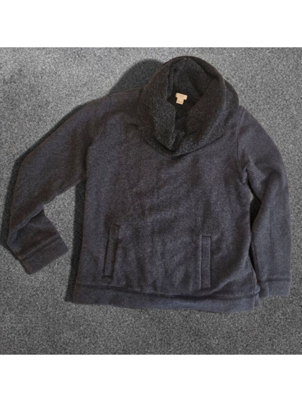 J. CREW Funnelneck Sweater In Charcoal Grey Size L